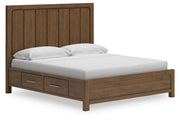 Cabalynn Light Brown California King Panel Bed with Storage from Ashley - DMV Furniture