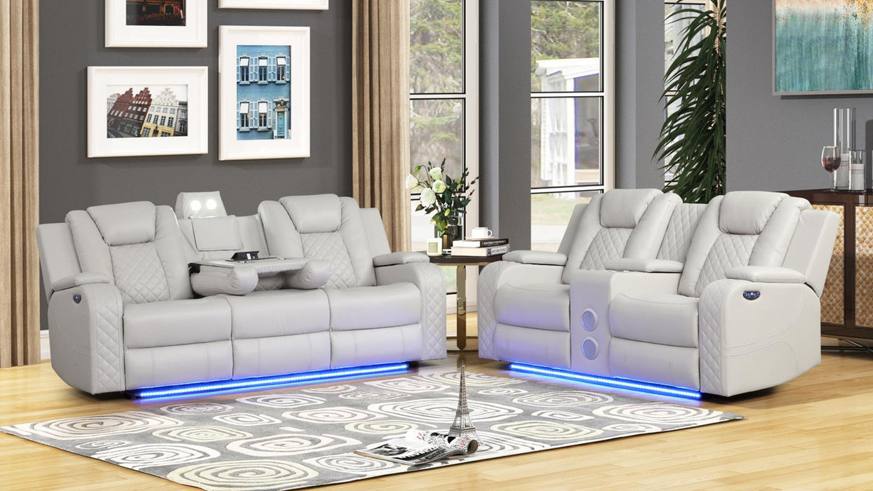Benz Power Reclining Living Room Set in Faux Leather