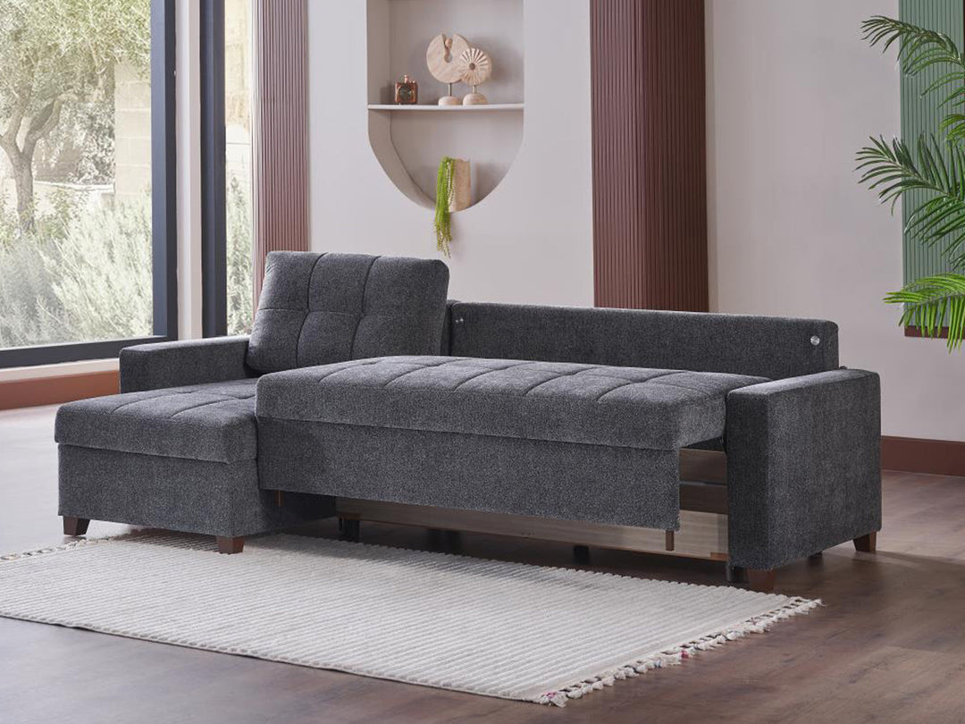 Mocca 101" Wide Convertible Sleeper Sectional