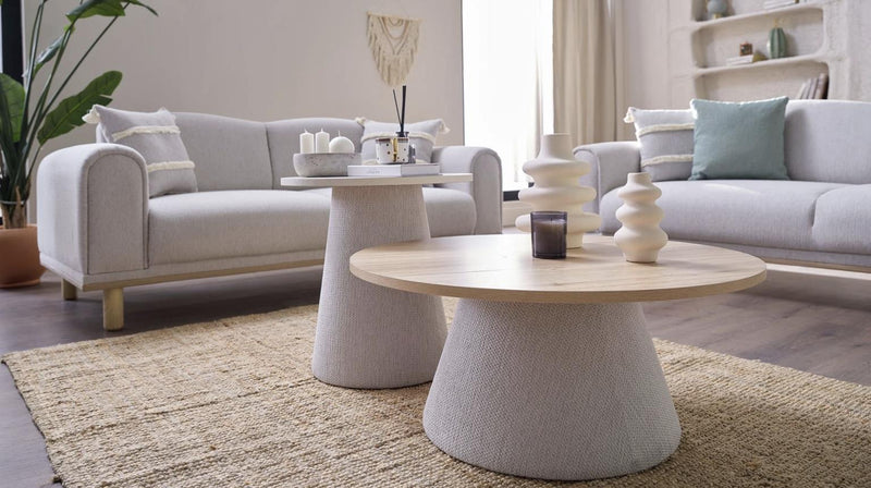 Boheems Cream Sofa And Loveseat