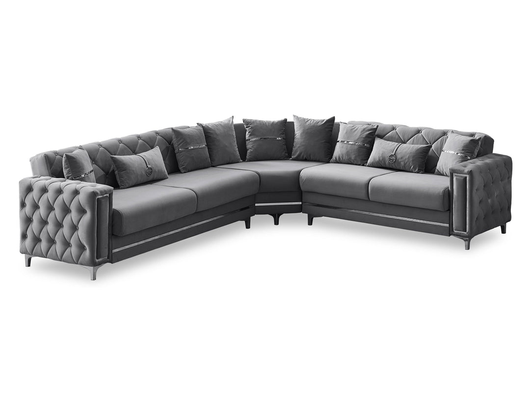 Bolivya 125" / 113" Wide Tufted Convertible Sectional