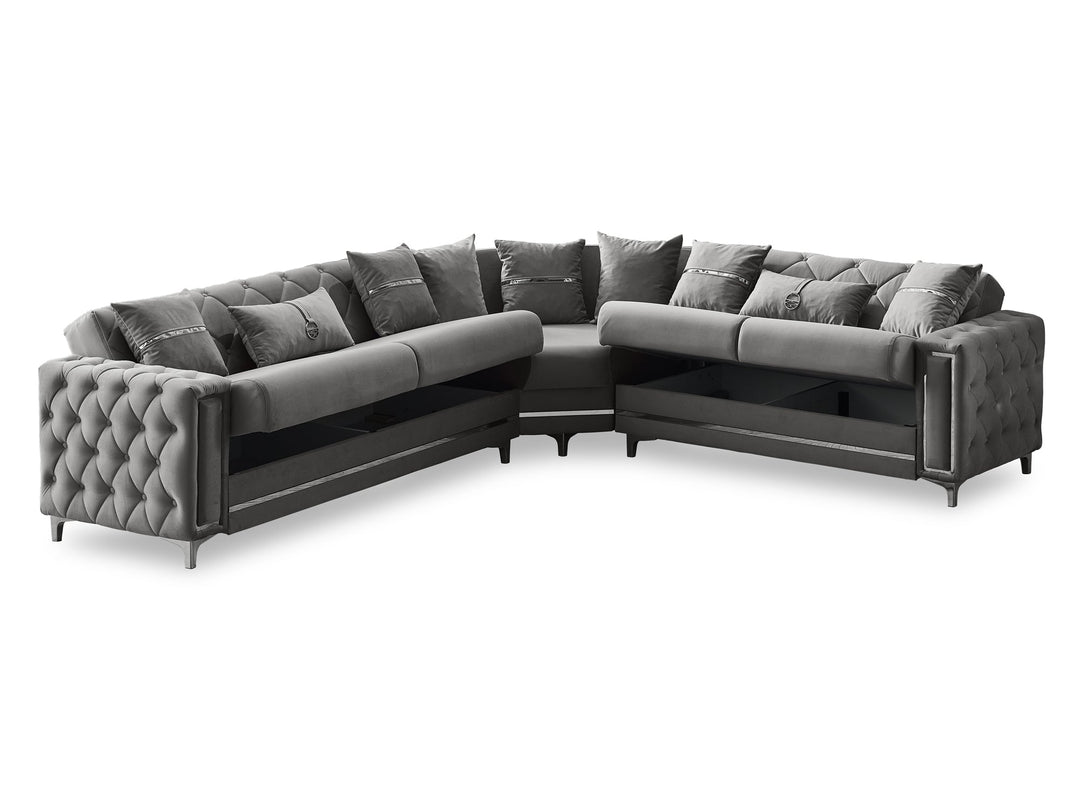 Bolivya 125" / 113" Wide Tufted Convertible Sectional