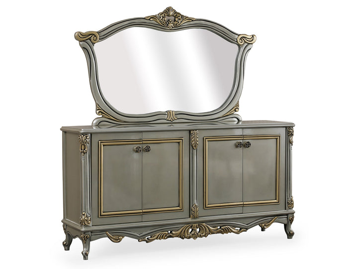 Buse 78" Wide 4 Door Buffet With Mirror