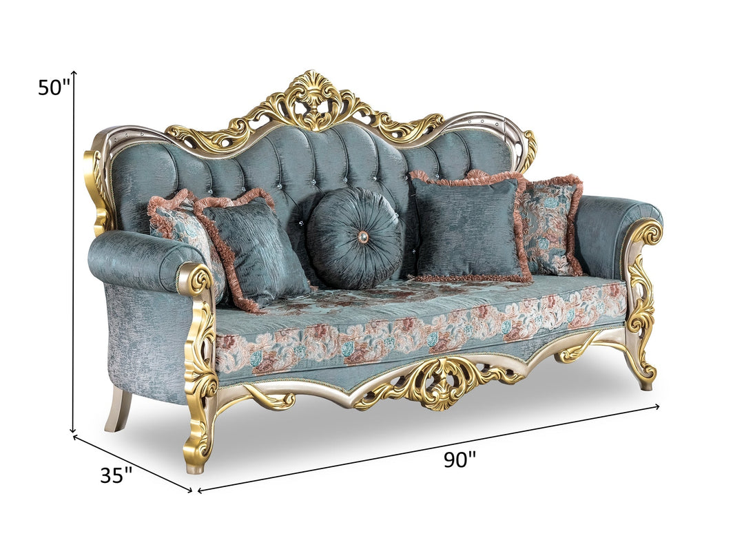 Buse 90" Wide Tufted Traditional Sofa