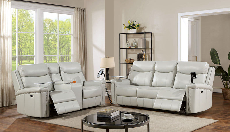 Florine Light Gray Power Sofa
