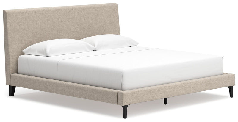 Cielden Soft Gray/Tan Upholstered Platform Bedroom Set from Ashley - DMV Furniture
