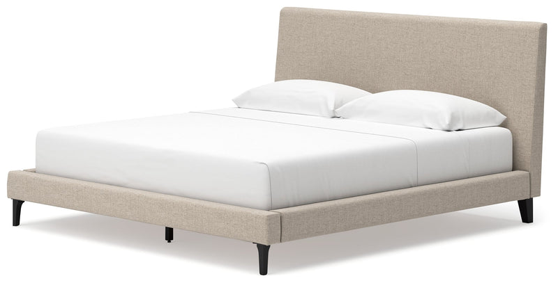 Cielden Soft Gray/Tan Upholstered Platform Bedroom Set from Ashley - DMV Furniture