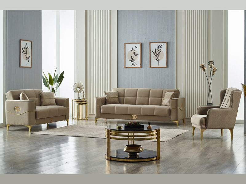 Clara 77" Wide Square Arm Convertible Loveseat