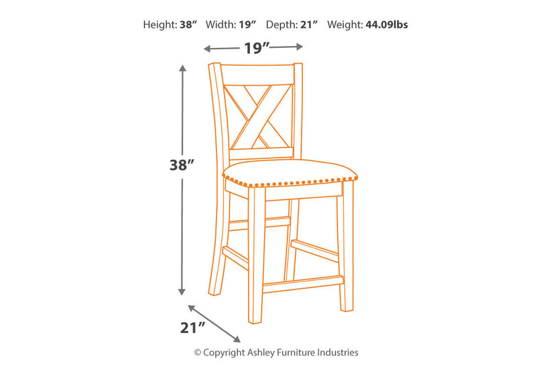 Caitbrook Gray Counter Height Dining Table and 4 Barstools -  Ashley - DMV Furniture
