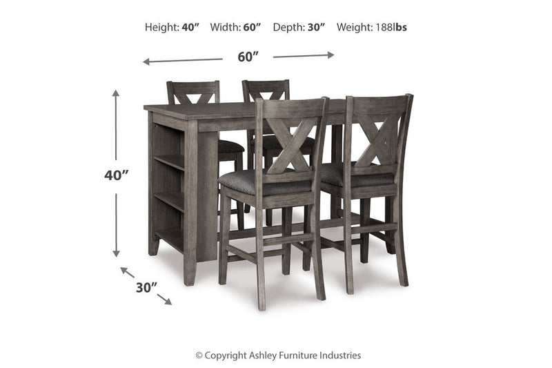 Caitbrook Gray Counter Height Dining Table and 4 Barstools -  Ashley - DMV Furniture
