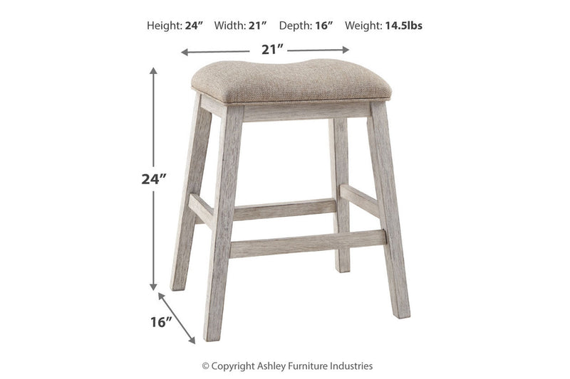 Skempton White/Light Brown Counter Height Dining Table and 4 Barstools -  Ashley - DMV Furniture