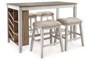 Skempton White/Light Brown Counter Height Dining Table and 4 Barstools -  Ashley - DMV Furniture