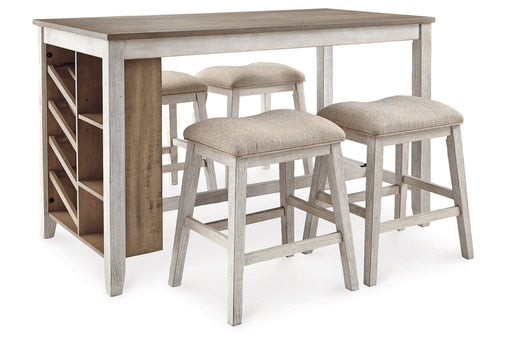 Skempton White/Light Brown Counter Height Dining Table and 4 Barstools -  Ashley - DMV Furniture