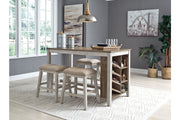 Skempton White/Light Brown Counter Height Dining Table and 4 Barstools -  Ashley - DMV Furniture