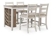 Skempton White/Light Brown Counter Height Dining Table and 4 Barstools -  Ashley - DMV Furniture