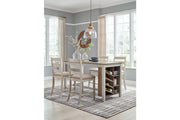Skempton White/Light Brown Counter Height Dining Table and 4 Barstools -  Ashley - DMV Furniture