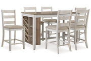 Skempton Two-tone Counter Height Dining Table and 6 Barstools -  Ashley - DMV Furniture