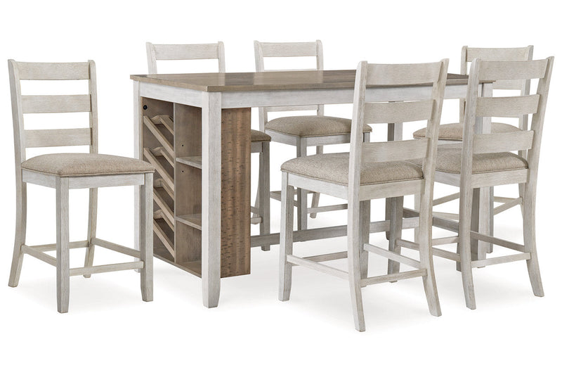 Skempton Two-tone Counter Height Dining Table and 6 Barstools -  Ashley - DMV Furniture