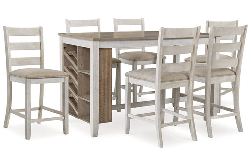 Skempton Two-tone Counter Height Dining Table and 6 Barstools -  Ashley - DMV Furniture