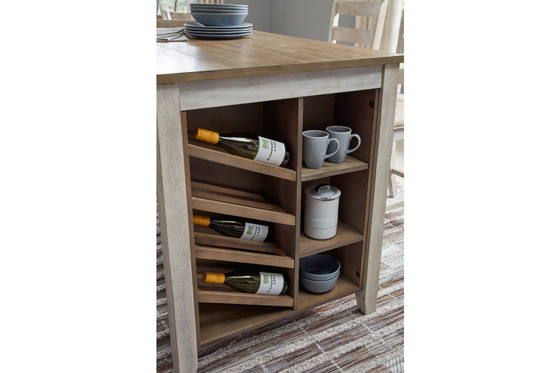 Skempton White/Light Brown Counter Height Dining Table and 4 Barstools -  Ashley - DMV Furniture
