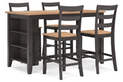Gesthaven Natural/Brown Counter Height Dining Table and 4 Barstools -  Ashley - DMV Furniture