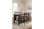 Gesthaven Natural/Brown Counter Height Dining Table and 4 Barstools -  Ashley - DMV Furniture