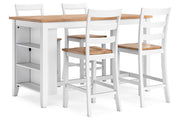 Gesthaven Natural/White Counter Height Dining Table and 4 Barstools -  Ashley - DMV Furniture