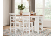 Gesthaven Natural/White Counter Height Dining Table and 4 Barstools -  Ashley - DMV Furniture