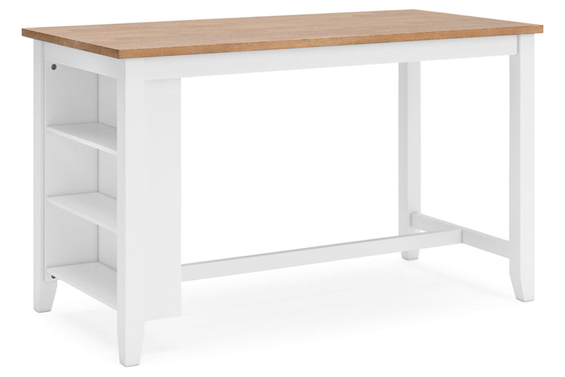Gesthaven Natural/White Counter Height Dining Table and 4 Barstools -  Ashley - DMV Furniture