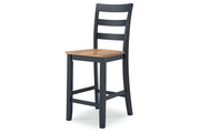 Gesthaven Natural/Blue Counter Height Dining Table and 4 Barstools -  Ashley - DMV Furniture