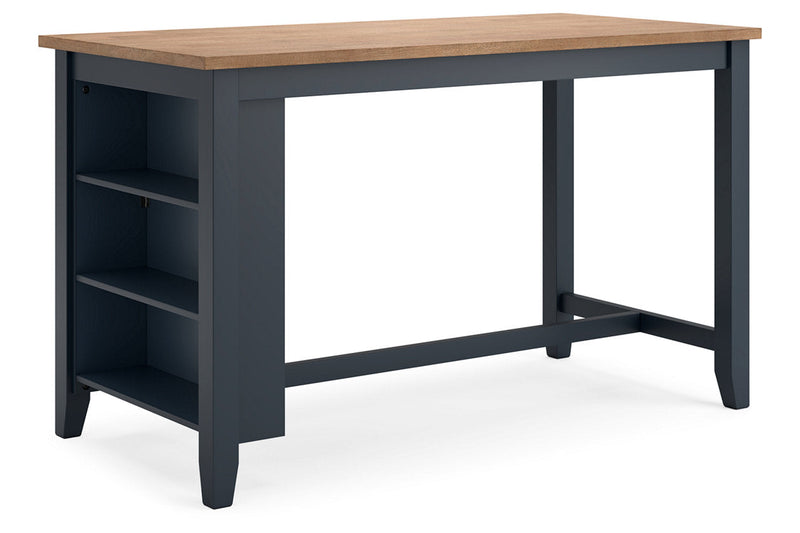 Gesthaven Natural/Blue Counter Height Dining Table and 4 Barstools -  Ashley - DMV Furniture
