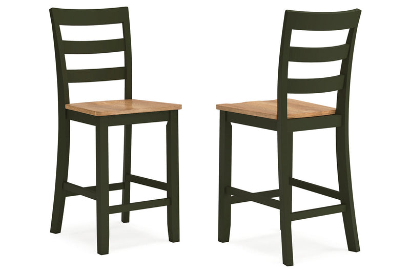 Gesthaven Natural/Green Counter Height Dining Table and 4 Barstools -  Ashley - DMV Furniture