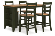 Gesthaven Natural/Green Counter Height Dining Table and 4 Barstools -  Ashley - DMV Furniture