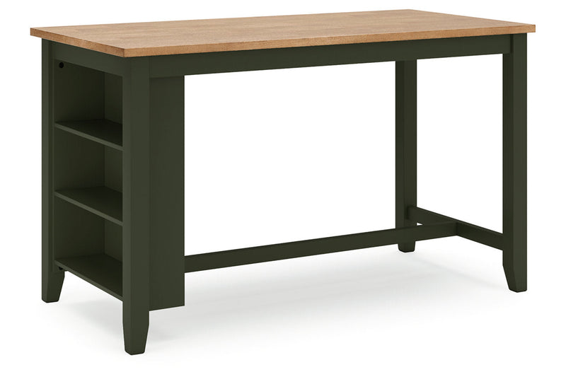 Gesthaven Natural/Green Counter Height Dining Table and 4 Barstools -  Ashley - DMV Furniture