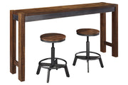 Torjin Brown/Gray Counter Height Dining Table and 2 Barstools -  Ashley - DMV Furniture