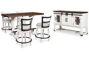 Valebeck Multi Counter Height Dining Table, 4 Barstools and Server -  Ashley - DMV Furniture