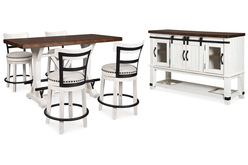 Valebeck Multi Counter Height Dining Table, 4 Barstools and Server -  Ashley - DMV Furniture