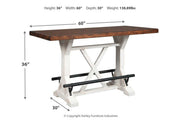 Valebeck Multi Counter Height Dining Table, 4 Barstools and Server -  Ashley - DMV Furniture