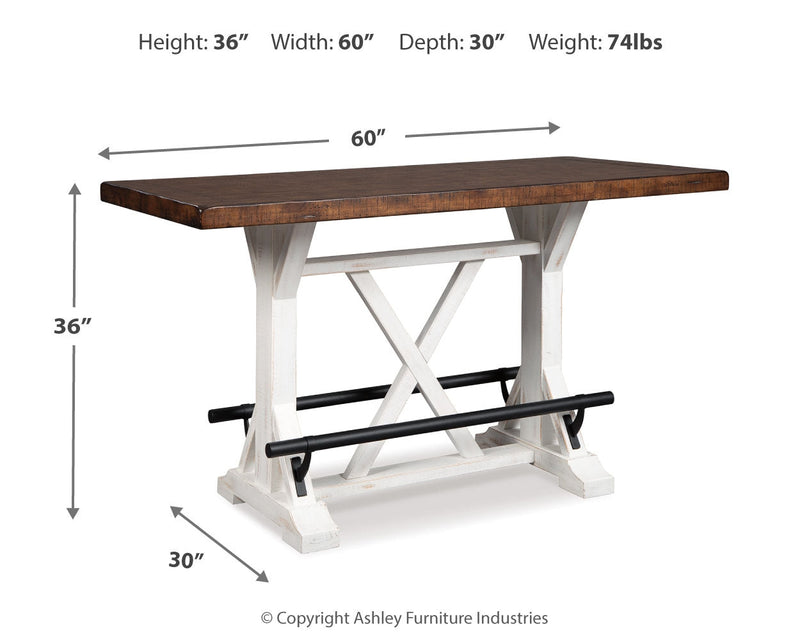 Valebeck Counter Height Dining Table and 4 Barstools from Ashley - DMV Furniture