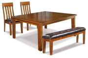 Ralene Medium Brown Dining Table and 2 Chairs and Bench -  Ashley - DMV Furniture