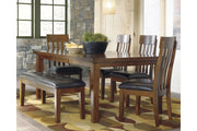 Ralene Medium Brown Dining Table and 4 Chairs and Bench -  Ashley - DMV Furniture