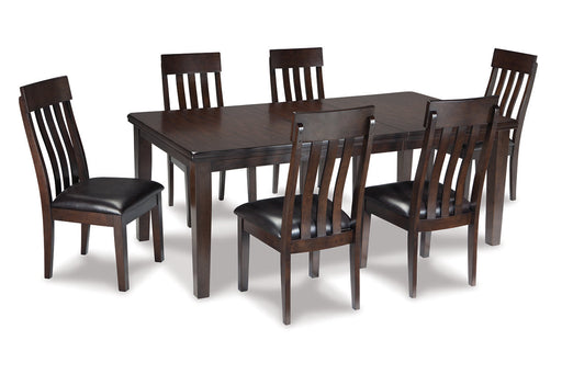 Haddigan Dark Brown Dining Table and 6 Chairs -  Ashley - DMV Furniture
