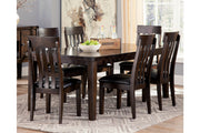 Haddigan Dark Brown Dining Table and 6 Chairs -  Ashley - DMV Furniture