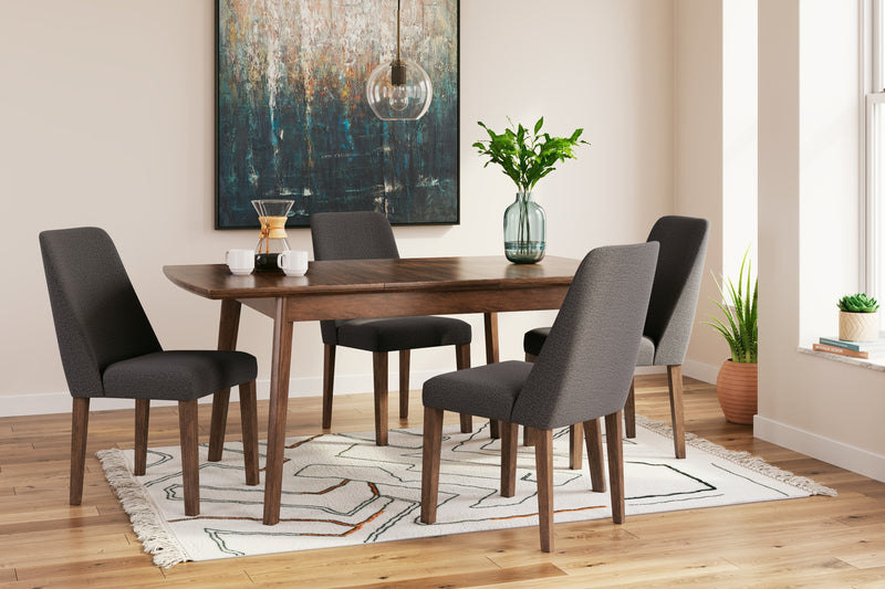 Lyncott Extension Dining Table and 4 Charcoal/Brown Chairs from Ashley - DMV Furniture