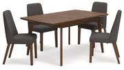 Lyncott Extension Dining Table and 4 Charcoal/Brown Chairs from Ashley - DMV Furniture