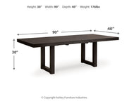 Neymorton Dining Table and 10 Chairs in Dark Grayish Brown from Ashley - DMV Furniture