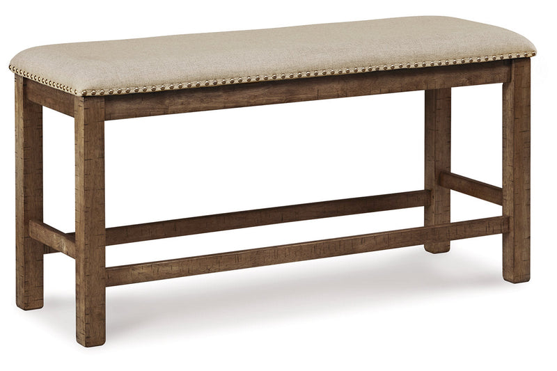 Moriville Beige Counter Height Dining Table and 2 Barstools and Bench -  Ashley - DMV Furniture