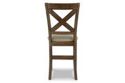 Moriville Grayish Brown Counter Height Dining Table with 4 Barstools, Bench, and Server -  Ashley - DMV Furniture