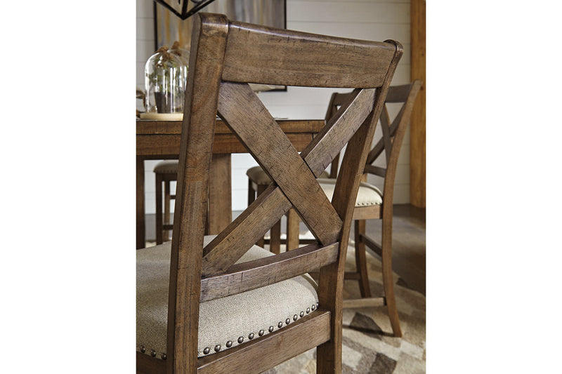 Moriville Grayish Brown Counter Height Dining Table and 4 Barstools -  Ashley - DMV Furniture