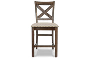 Moriville Beige Counter Height Dining Table and 6 Barstools -  Ashley - DMV Furniture